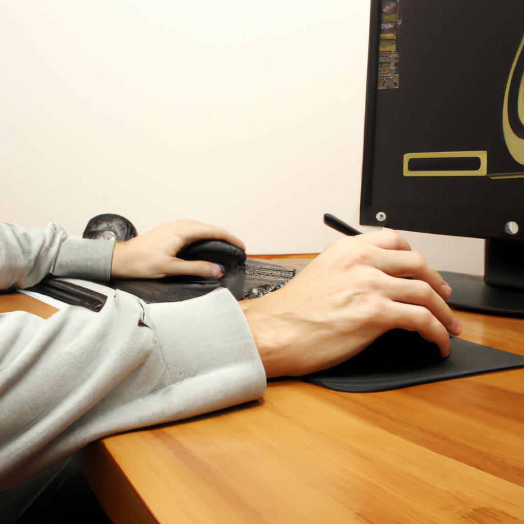 Person using computer for design